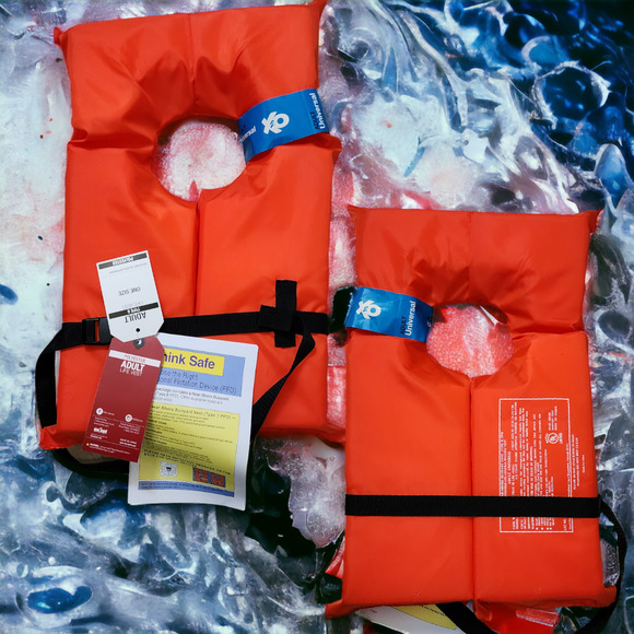 3 Life Preserver Vests Type II  Universal Adult Lake Pool Boating NWT - Picture 1 of 3